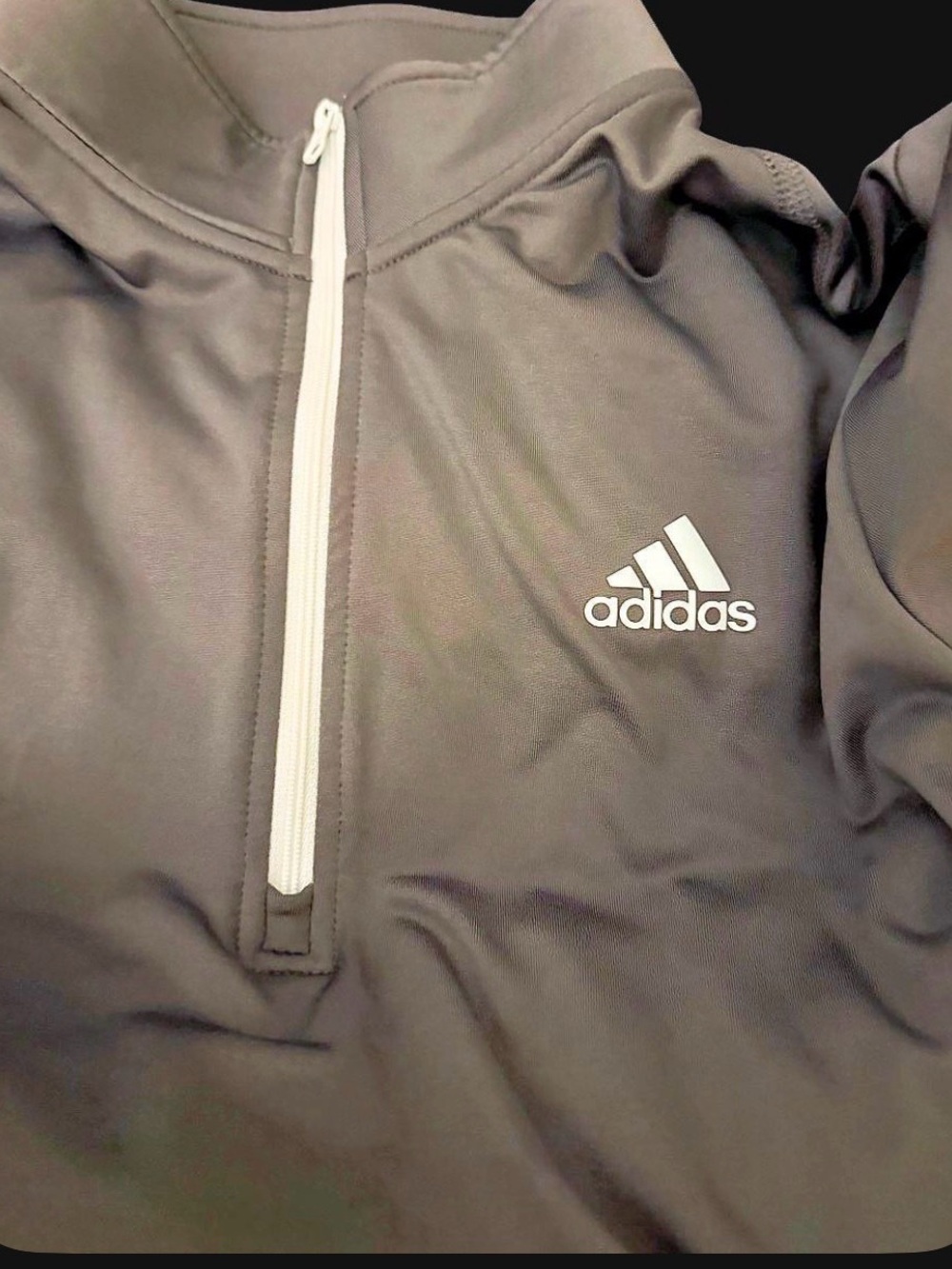 adidas Men’s Gray Half-Zip Training Pullover - Picture 2 of 3